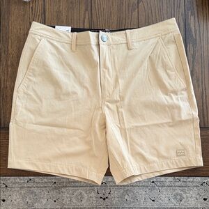 Billabong Men's Light Tan Flat Front Shorts